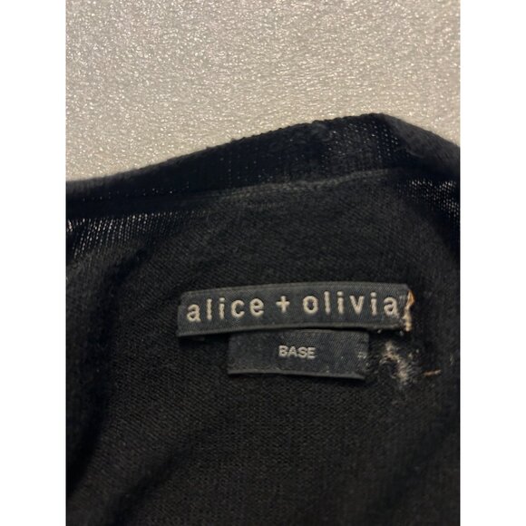 Alice + Olivia Black Black button Hem Cardigan Sweater Medium - Picture 4 of 4